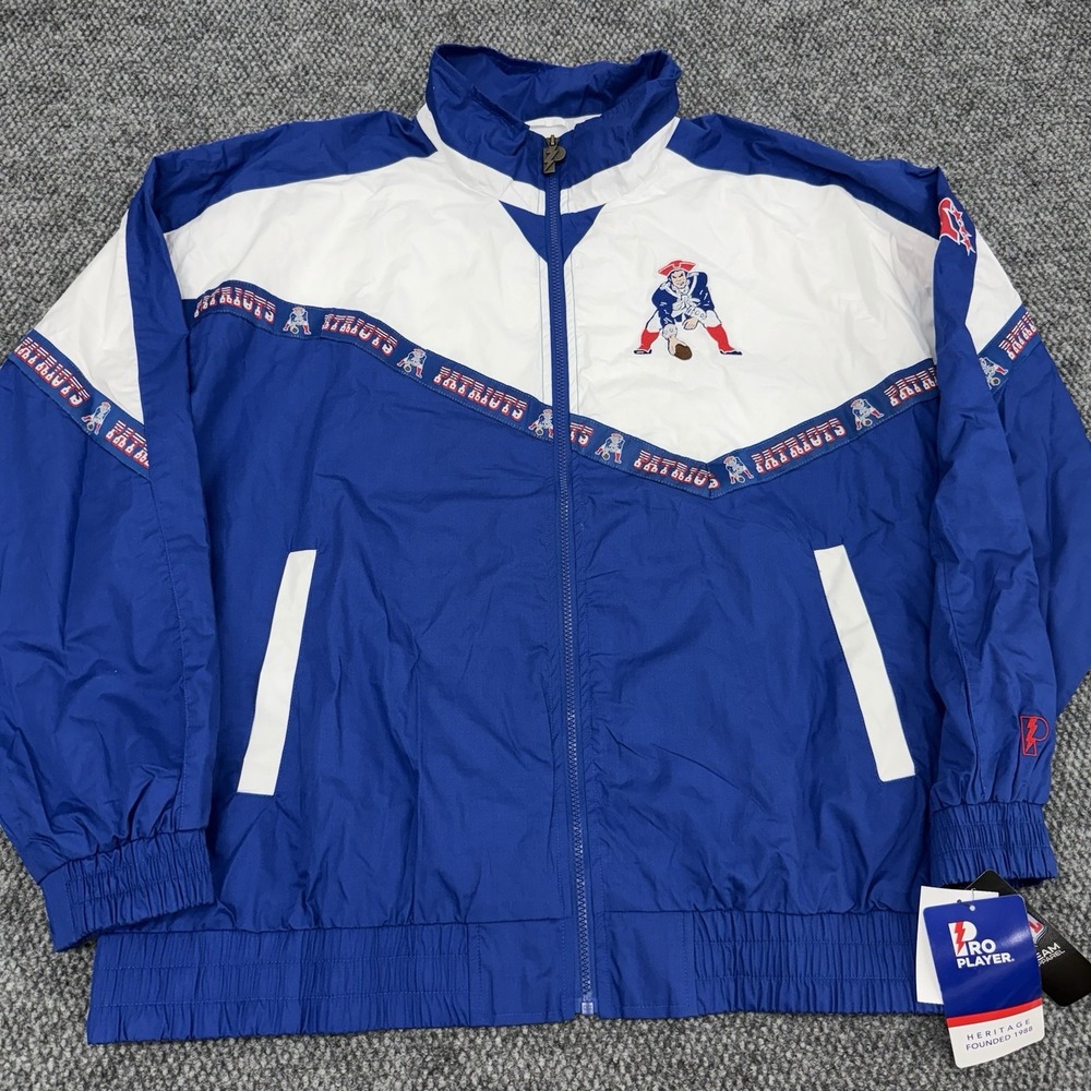 New England Patriots Pro Player Men's XXL Retro Tape Lightweight Full-Zip Jacket